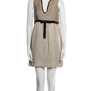 Alice + Olivia Metallic A-Line Mini Dress (Size M)